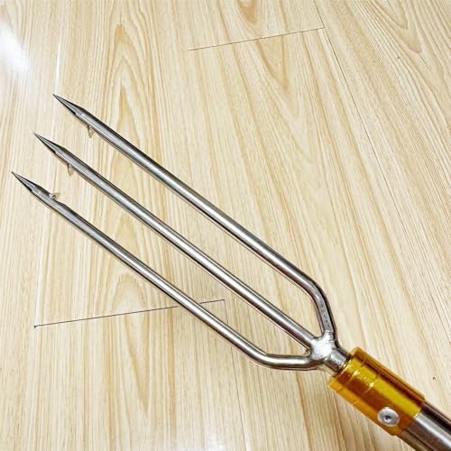 LkyRui 2PCS 6mm Thick 3-Prong Stainless Steel Fishing Harpoon for Fish & Frog Hunting