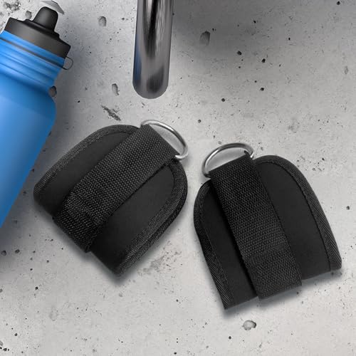 Adjustable Weightlifting Wrist Straps with D Ring and Padded Cuffs, 2 Pack for Strength Training