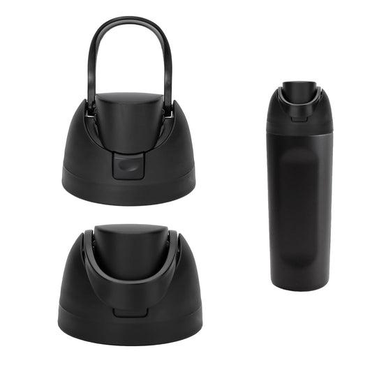 2 PCS Replacement Lid for Owala Freesip, Compatible with Owala Cup 16oz 24oz 32oz 40oz, One Button Water Bottle Top Lid Replacement Accessory, Leakproof, BPA-Free (Black)