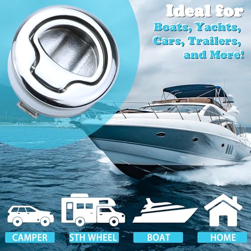 Pvrud Marine Grade 316 Stainless Steel Boat Slam Latch Non-Lock 2-Inch Deck Hatch Handle