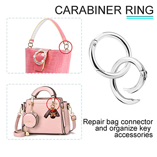 1 Inch Metal Spring O Rings - 10 Pack Silver Keychain Clips