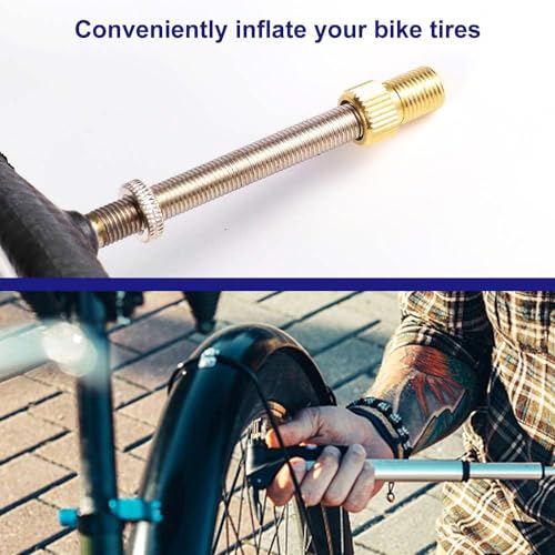 Brass Presta to Schrader Valve Adapter for Bike Tires - 4 Pack