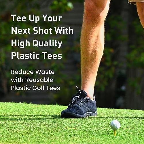 GKandi Mixed Size Colorful Plastic Golf Tees - Step Down & Unbreakable 200 Pack