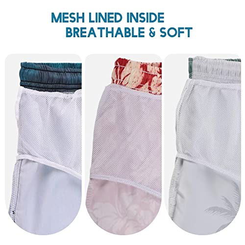 Men's Hawaiian Swim Trunks with Quick Dry Mesh Lining - 8 Inch Inseam