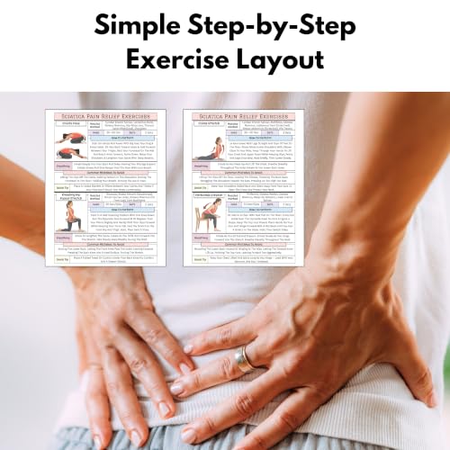Sciatica Pain Relief Exercise Chart - Home Stretching Poster