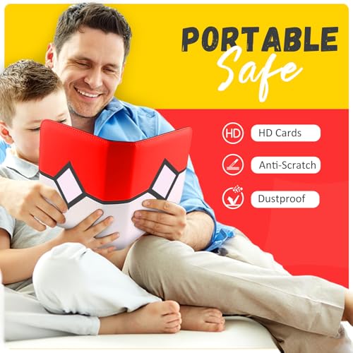 Card Binder with 4-Pockets - Fits 400 Cards, Red