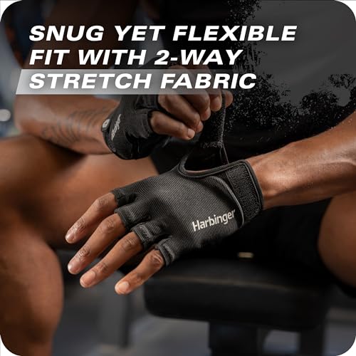 Durable Half Finger Weightlifting Gloves - X-Large Black