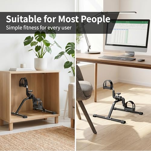 Mini Stationary Cycle Pedal Exerciser with Adjustable Resistance - Black