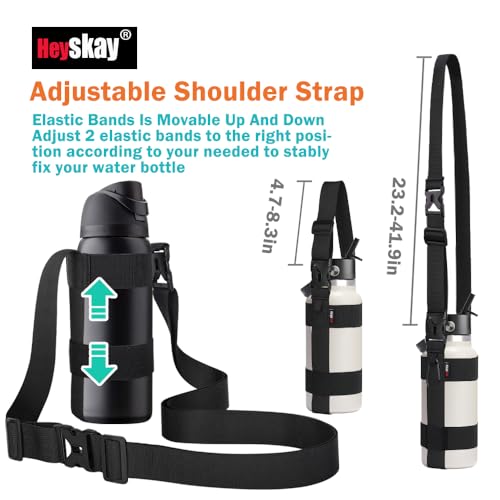 HEYSKAY Water Bottle Holder with Strap - Adjustable Sling, 1 Pc, Black