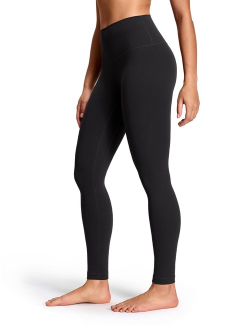 HeyNuts Workout Pro Full Length Leggings for Tall Women, High Waisted Compression Workout Leggings Athletic Tummy Control Yoga Pants 28'' Black M(8/10)