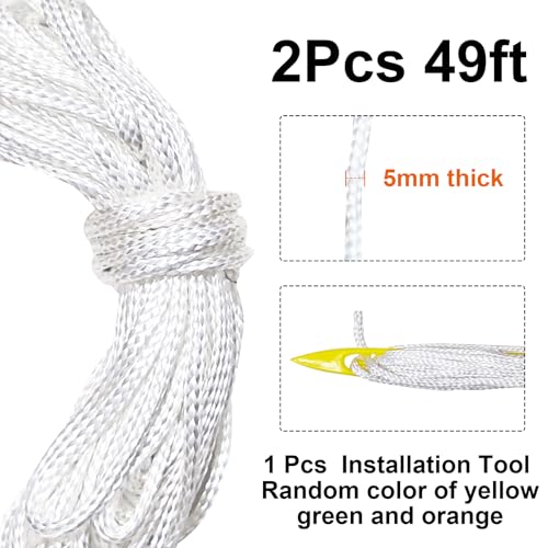 49ft Lacrosse Net Lacing Cord with Installation Tool - 2 Pcs