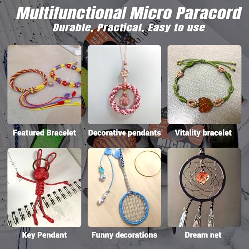 1.18mm Micro Paracord - 125 ft Lightweight Crafting Rope - White