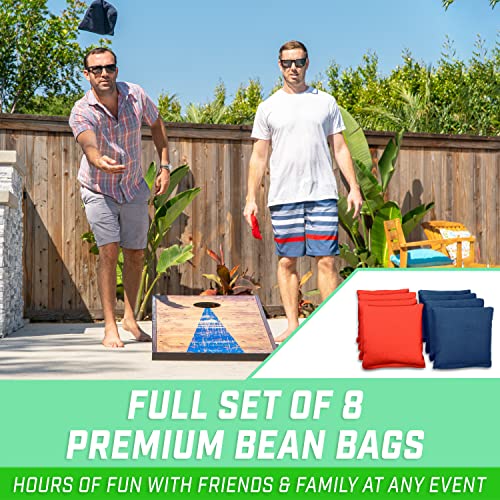 Rustic Cornhole Set with 2 Boards, 8 Bean Bags & Carry Case