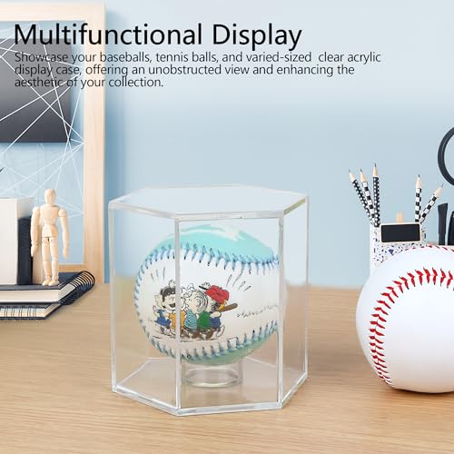 Baseball Display Case - UV Protected Acrylic Hexagon 1 Pack