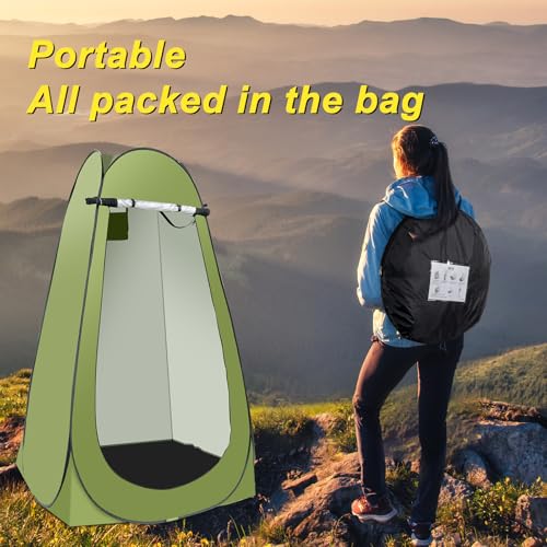 G2 GO2GETHER Green Portable Camping Shower Tent Kit with 5 Gallon Shower Bag