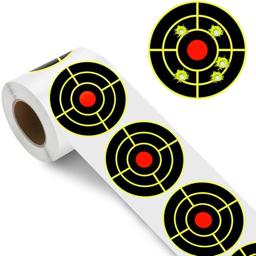 NYEONHRT 3" Shooting Targets 250 Pcs Fluorescent Yellow Self-Adhesive Reactive Target Sheets
