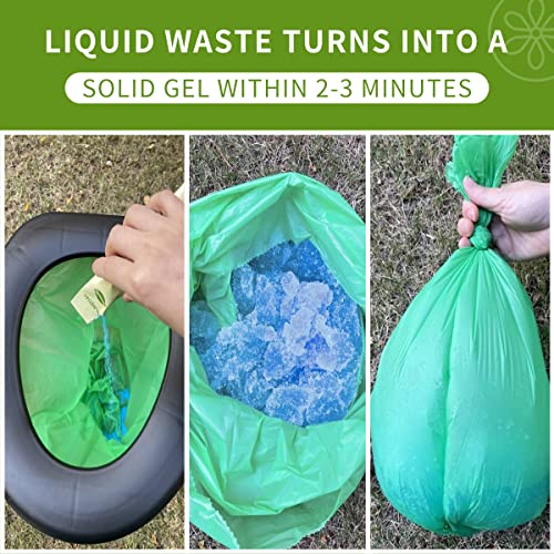 Portable Toilet Powder - 25 Count Fast-Acting Gel for Odor Control