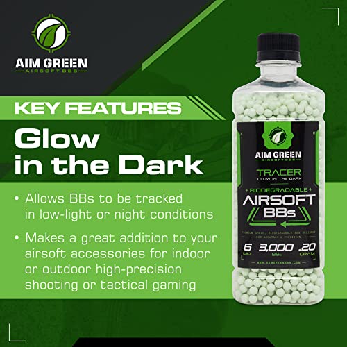 Biodegradable Airsoft Tracer BBs - Glow-in-the-Dark 0.20g - 3000 Count