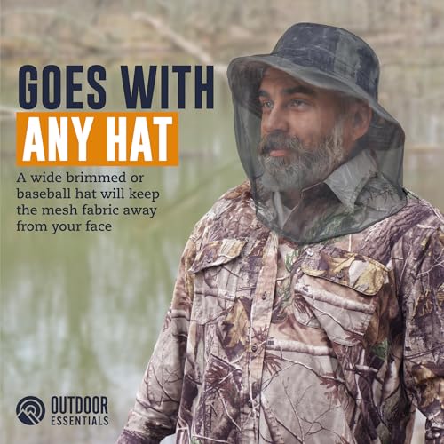 Mosquito Head Net - 2 Pieces Bug Face Protection for Men & Women - Gray