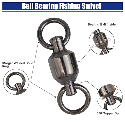 High Strength Fishing Swivels & Snaps - 15-25PCS 35LB