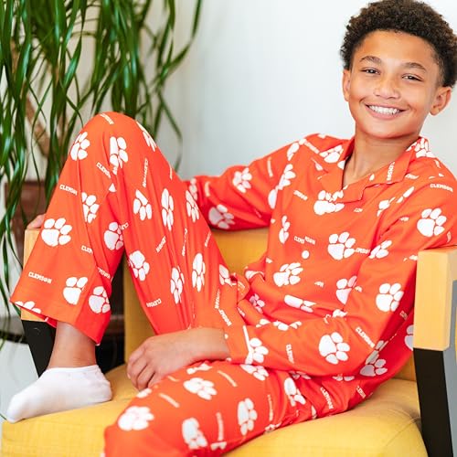USC Trojans Youth Pajama Set - Super Soft Button Down - Cardinal Red - Size 10-12