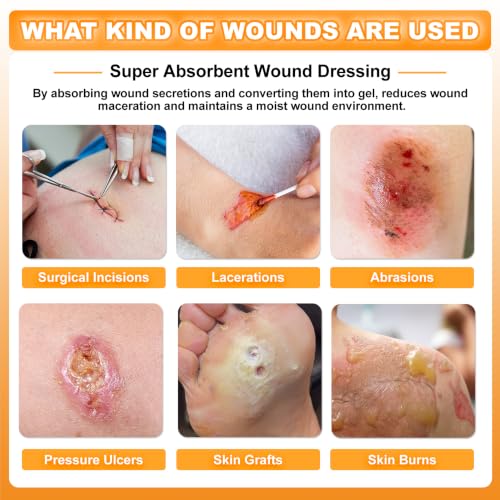 Carbou 20 Pack 4x8 Inch Super Absorbent Non-Adherent Wound Dressings
