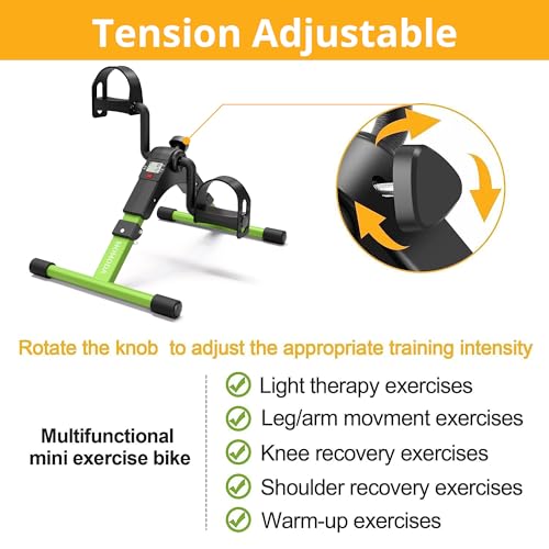 Mini Leg and Arm Exercise Bike with LCD Monitor - Foldable