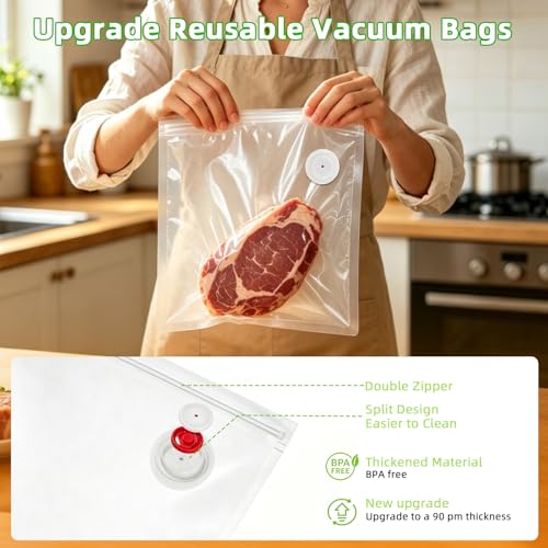 HSAIKJ Handheld Vacuum Sealer for Food – Cordless with 30 Bags Included