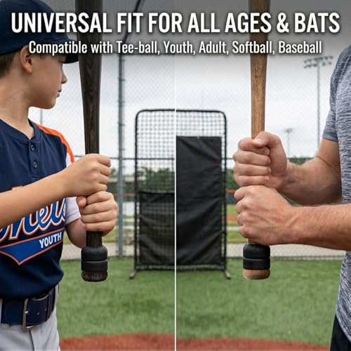 Baseball Bat Grip Choke Up Rings - 6 Pack Black
