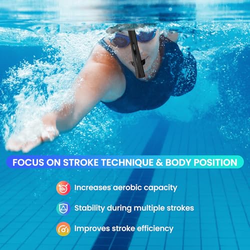 ForShine Black Swim Snorkel for Adults - Front-Mounted Pool & Open Water Training