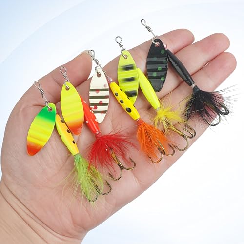 Spinner Bait Fishing Lures Set - 5pcs Rooster Tail 3in 0.27oz