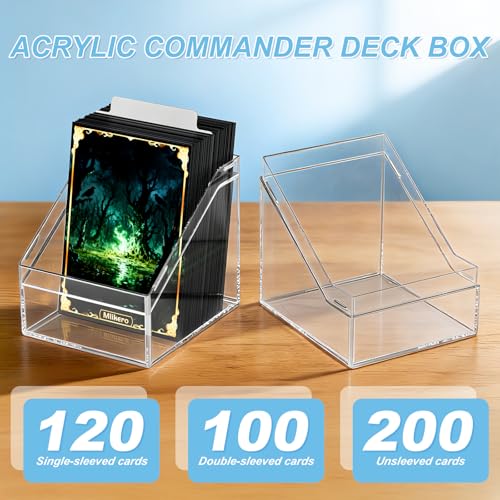 6 Pack Acrylic Card Deck Cases for 100+ Sleeved Cards