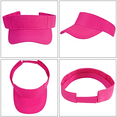 Rbenxia 5 Pack Adjustable Sun Visor Hats for Men Women - Medium Orange, Yellow, Green, Red, Rose Red