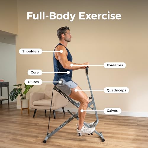 Smart Row-N-Ride Glute & Leg Trainer - Foldable Squat Assist Rower - Grey