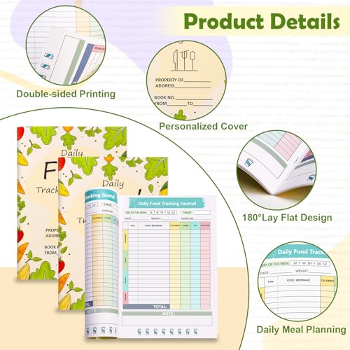 Food Journal Diary - Daily Calorie Counter | 5.8x8.3 Inch Tracker - 1 Piece