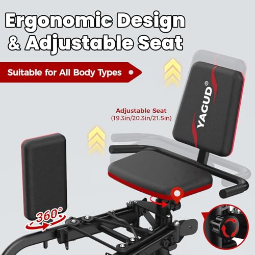 Hip Abductor Machine - 2 in 1 Glute Workout Equipment with 9 Levels