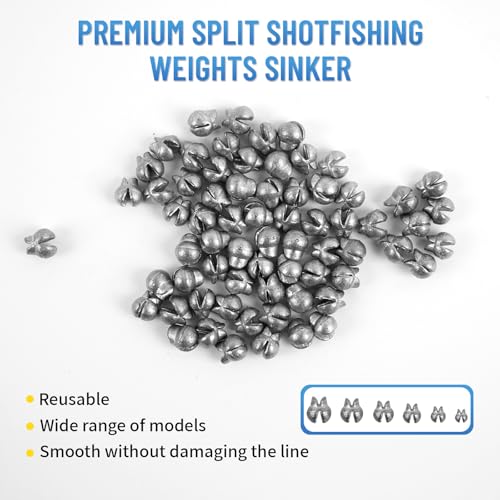 Split Shot Fishing Weights Sinkers - Duckbill 200PCS