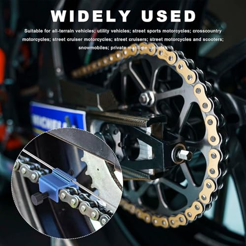 Motorcycle Chain Alignment Tool - Aluminum Sprocket Adjuster - Blue