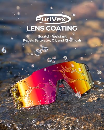KastKing Etowah Polarized Sunglasses, Matte Smoke Crystal Frame with Copper Burgundy Mirror Lenses