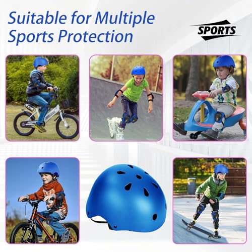 Adjustable Kids Bike Helmet Set - Small 18.9"-21.3" - Blue