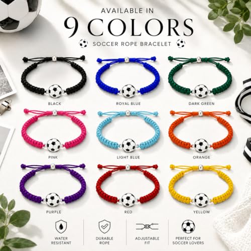 Adjustable Soccer Bracelet - Unisex Paracord Jewelry Gift