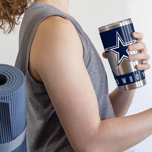 20oz Dallas Cowboys Stainless Steel Tumbler with Lid - Insulated Drinkware
