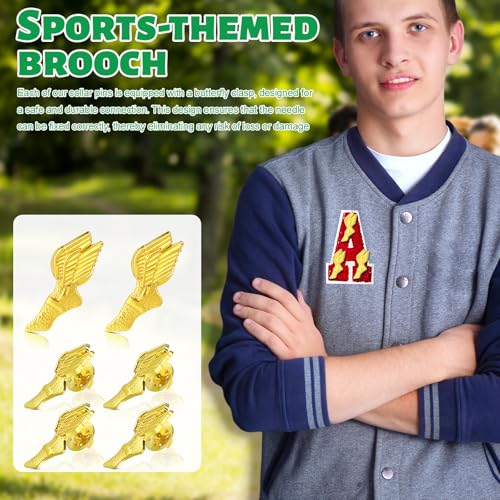 Gold Chenille Cross Country Runner Lapel Pins - 72 Pack