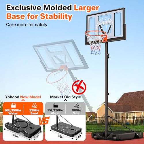Adjustable 10ft Basketball Hoop - Portable System with 44" Backboard - Gray
