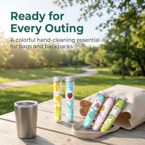 Jizlan Portable Multicolor Paper Soap Sheets - 5 Boxes Hand Wash & Travel Cleansers