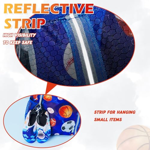 WAWSAM Ball Kids Drawstring Backpack with 2 Bottle Pockets & Reflective Strips