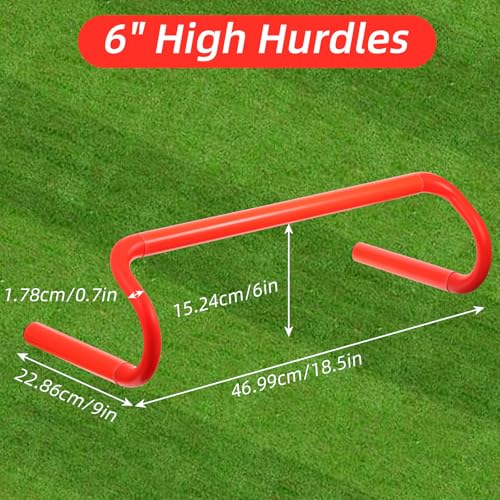 6 Pack Agility Speed Training Hurdles - 6" Detachable Set