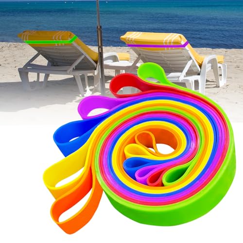Towel Bands for Beach & Cruise Chairs - 6 Pack in 6 Colors