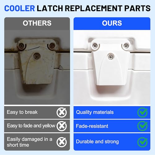 High Strength Cooler Latch Replacement Kit - White 2 Pack