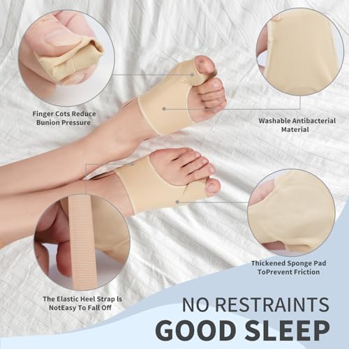 Bunion Corrector and Toe Straightener Splint - 2 Pack - Beige